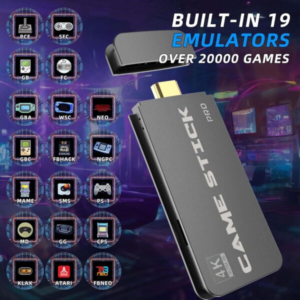 Retro Game Console Stick, Nostalgia Gaming Stick with 4K HDMI, Over 20,000 Games - Image 3